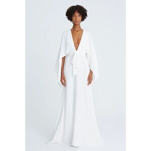 Halston Women's Isabel Crepe V-Neck Gown US 6 $1395